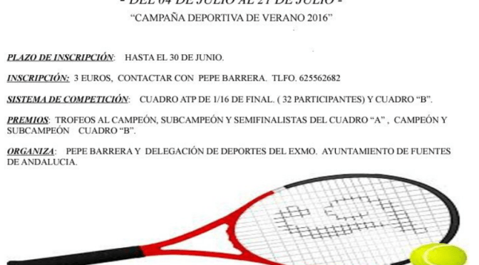 XXIVº Torneo Individual de Tenis (categoría absoluta) ¡INSCRÍBETE!