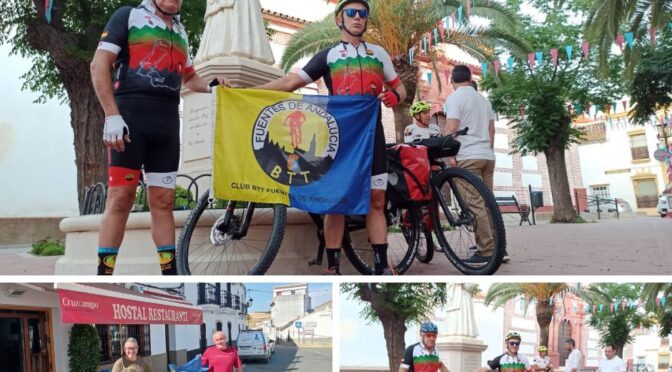 NUESTROS BICIGRINOS HAN PARTIDO DE FUENTES Y YA ESTÁN EN Almadén de la Palta desde donde iniciarán el camino en bicicleta hasta llegar a Santiago de Compostela