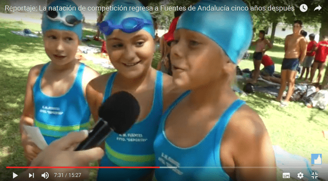 (vídeo) Reportaje: La natación de competición regresa a Fuentes de Andalucía cinco años después
