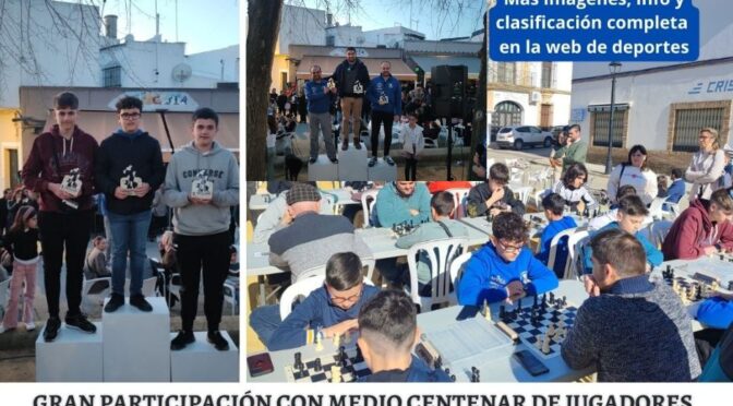 Gran participación con medio centenar de jugadores disfrutaron del torneo de Ajedrez en el Día de Andalucía